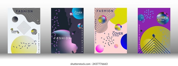 Modern design template. Set of modern abstract covers. Creative backgrounds from abstract gradient shapes to create a trendy abstract cover, banner, poster, booklet. Vector illustration. EPS 10.