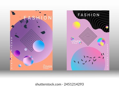 Modern design template. Set of modern abstract covers. Creative backgrounds from abstract gradient shapes to create a trendy abstract cover, banner, poster, booklet. Vector illustration. EPS 10.