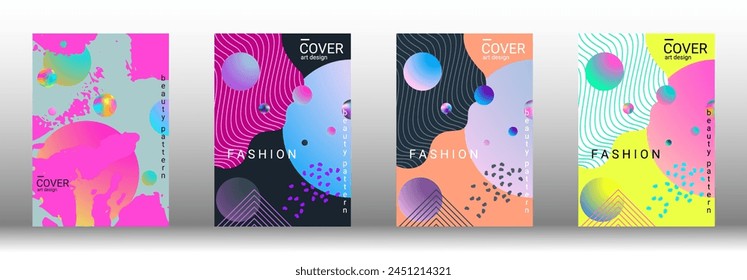 Modern design template. Set of modern abstract covers. Creative backgrounds from abstract gradient shapes to create a trendy abstract cover, banner, poster, booklet. Vector illustration. EPS 10.