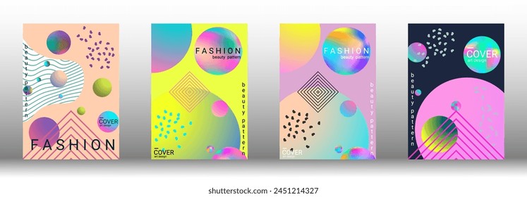 Modern design template. Set of modern abstract covers. Creative backgrounds from abstract gradient shapes to create a trendy abstract cover, banner, poster, booklet. Vector illustration. EPS 10.