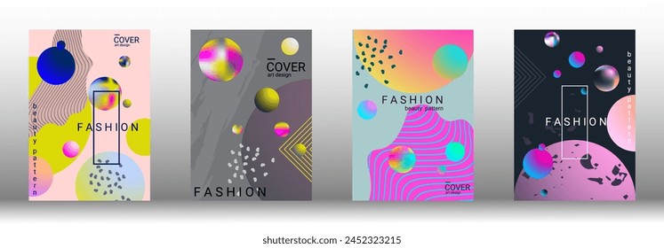 Modern design template. Set of modern abstract covers. Creative backgrounds from abstract gradient shapes to create a trendy abstract cover, banner, poster, booklet. Vector illustration. EPS 10.