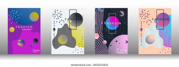 Modern design template. Set of modern abstract covers. Creative backgrounds from abstract gradient shapes to create a trendy abstract cover, banner, poster, booklet. Vector illustration. EPS 10.