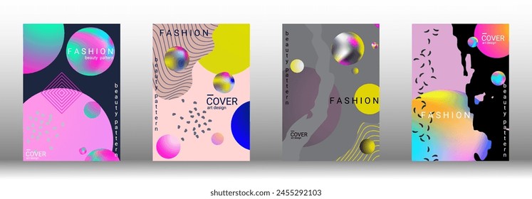 Modern design template. Set of modern abstract covers. Creative backgrounds from abstract gradient shapes to create a trendy abstract cover, banner, poster, booklet. Vector illustration. EPS 10.