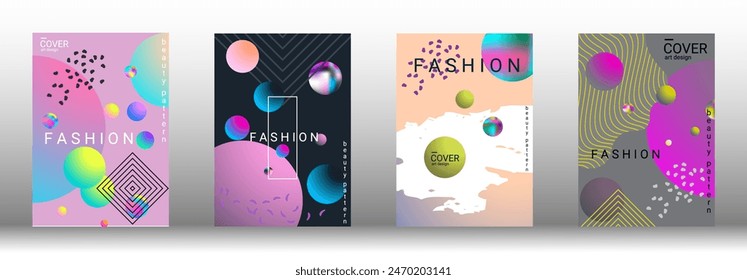 Modern design template. Set of modern abstract covers. Creative backgrounds from abstract gradient shapes to create a trendy abstract cover, banner, poster, booklet. Vector illustration. EPS 10.