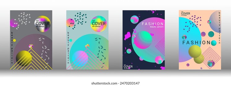 Modern design template. Set of modern abstract covers. Creative backgrounds from abstract gradient shapes to create a trendy abstract cover, banner, poster, booklet. Vector illustration. EPS 10.