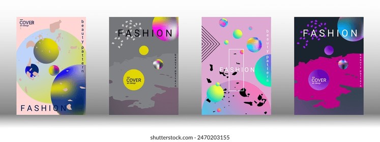 Modern design template. Set of modern abstract covers. Creative backgrounds from abstract gradient shapes to create a trendy abstract cover, banner, poster, booklet. Vector illustration. EPS 10.