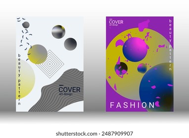 Modern design template. Set of modern abstract covers. Creative backgrounds from abstract gradient shapes to create a trendy abstract cover, banner, poster, booklet. Vector illustration. EPS 10.