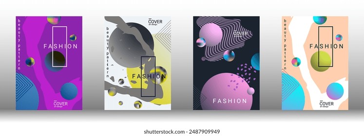 Modern design template. Set of modern abstract covers. Creative backgrounds from abstract gradient shapes to create a trendy abstract cover, banner, poster, booklet. Vector illustration. EPS 10.