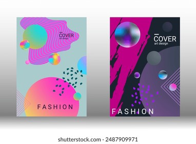 Modern design template. Set of modern abstract covers. Creative backgrounds from abstract gradient shapes to create a trendy abstract cover, banner, poster, booklet. Vector illustration. EPS 10.