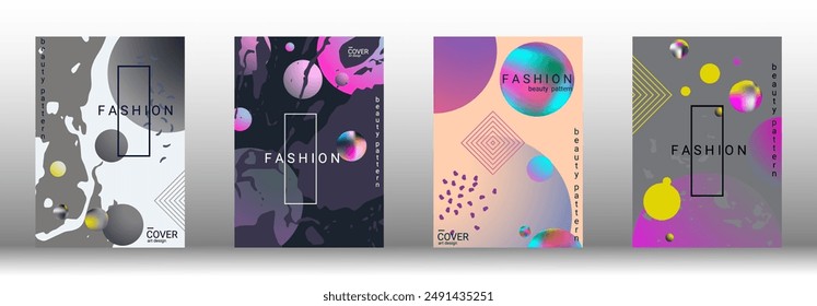 Modern design template. Set of modern abstract covers. Creative backgrounds from abstract gradient shapes to create a trendy abstract cover, banner, poster, booklet. Vector illustration. EPS 10.