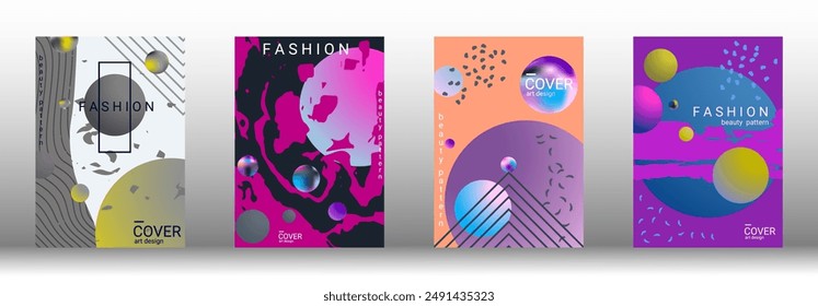 Modern design template. Set of modern abstract covers. Creative backgrounds from abstract gradient shapes to create a trendy abstract cover, banner, poster, booklet. Vector illustration. EPS 10.