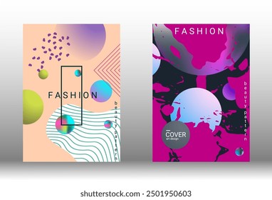 Modern design template. Set of modern abstract covers. Creative backgrounds from abstract gradient shapes to create a trendy abstract cover, banner, poster, booklet. Vector illustration. EPS 10.