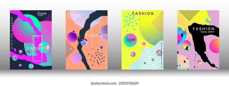 Modern design template. Set of modern abstract covers. Creative backgrounds from abstract gradient shapes to create a trendy abstract cover, banner, poster, booklet. Vector illustration. EPS 10.