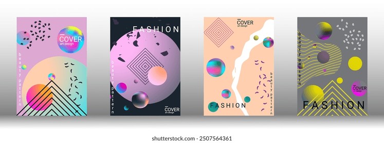 Modern design template. Set of modern abstract covers. Creative backgrounds from abstract gradient shapes to create a trendy abstract cover, banner, poster, booklet. Vector illustration. EPS 10.