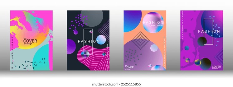 Modelo de design moderno. Conjunto de capas abstratas modernas. Planos de fundo criativos de formas de gradiente abstratas para criar uma capa abstrata moderna, banner, cartaz, livreto. Ilustração vetorial. EPS 10.