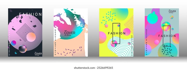 Modelo de design moderno. Conjunto de capas abstratas modernas. Planos de fundo criativos de formas de gradiente abstratas para criar uma capa abstrata moderna, banner, cartaz, livreto. Ilustração vetorial. EPS 10.