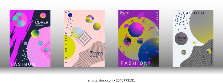 Modelo de design moderno. Conjunto de capas abstratas modernas. Planos de fundo criativos de formas de gradiente abstratas para criar uma capa abstrata moderna, banner, cartaz, livreto. Ilustração vetorial. EPS 10.