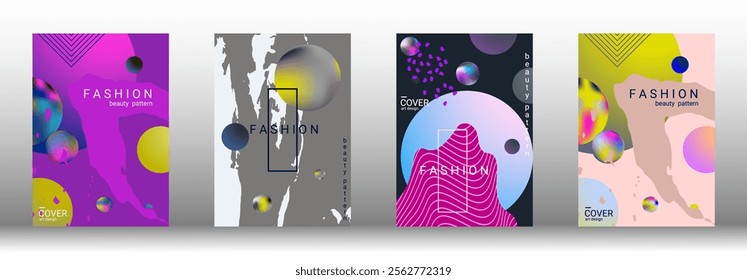 Modern design template. Set of modern abstract covers. Creative backgrounds from abstract gradient shapes to create a trendy abstract cover, banner, poster, booklet. Vector illustration. EPS 10.