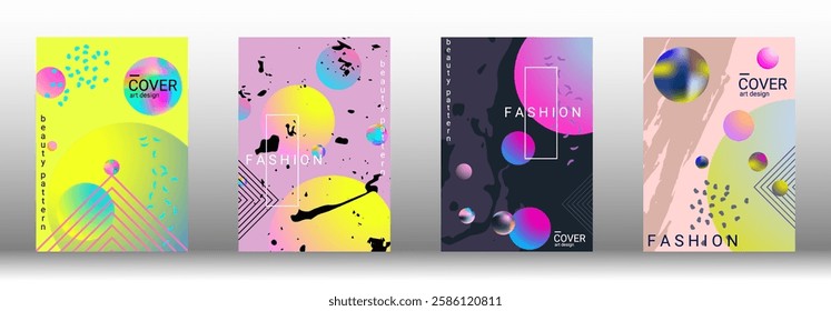 Modern design template. Set of modern abstract covers. Creative backgrounds from abstract gradient shapes to create a trendy abstract cover, banner, poster, booklet. Vector illustration. EPS 10.