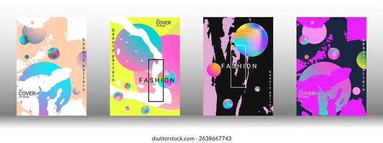 Modern design template. Set of modern abstract covers. Creative backgrounds from abstract gradient shapes to create a trendy abstract cover, banner, poster, booklet. Vector illustration. EPS 10.