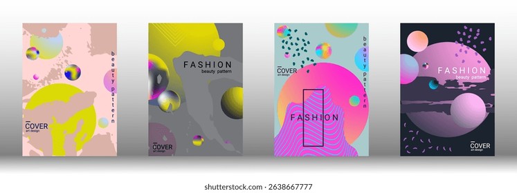 Modern design template. Set of modern abstract covers. Creative backgrounds from abstract gradient shapes to create a trendy abstract cover, banner, poster, booklet. Vector illustration. EPS 10.