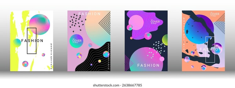 Modern design template. Set of modern abstract covers. Creative backgrounds from abstract gradient shapes to create a trendy abstract cover, banner, poster, booklet. Vector illustration. EPS 10.