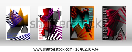 Modern design template. A set of modern abstract covers. Trendy cover design of curved lines, geometric shapes. Vector illustration. EPS 10.