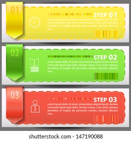 Modern Design template. Set of business card with icons and arrows. Can be used for infographics