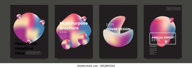 Modern design template. A set of modern liquid covers. Creative backgrounds to create a fashionable abstract cover, banner, poster, booklet.