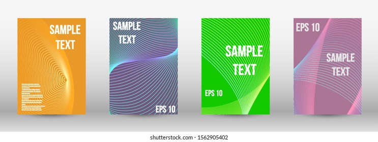 Modern design template. A set of trendy covers.  Geometric template with lines for booklet cover. Trendy geometric patterns. EPS10 Vector Design.
