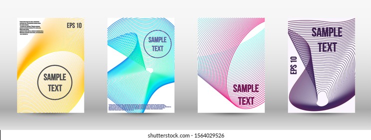Modern design template. A set of trendy covers.  Wave lines.Striped background.  Trendy geometric patterns. EPS10 Vector Design.
