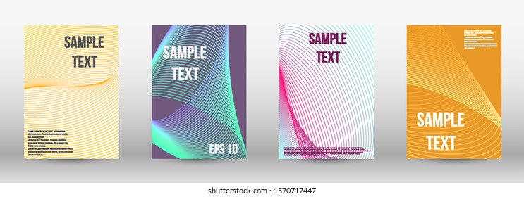 Modern design template. A set of trendy covers.  Geometric template with lines for booklet cover. Trendy geometric patterns. EPS10 Vector Design.