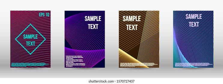 Modern design template. A set of trendy covers.  Geometric template with lines for booklet cover. Trendy geometric patterns. EPS10 Vector Design.