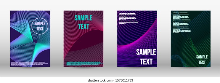 Modern design template. A set of trendy covers.  Geometric template with lines for booklet cover. Trendy geometric patterns. EPS10 Vector Design.