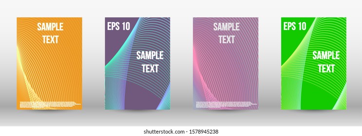Modern design template. A set of trendy covers.  Wave lines.Striped background.  Trendy geometric patterns. EPS10 Vector Design.