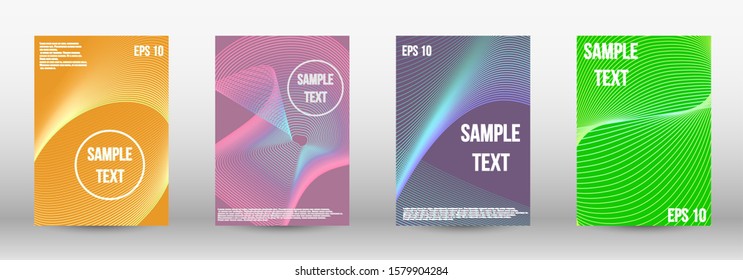 Modern design template. A set of trendy covers.  Wave lines.Striped background.  Trendy geometric patterns. EPS10 Vector Design.