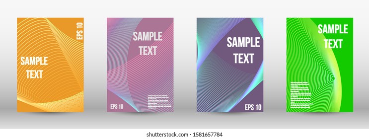 Modern design template. A set of trendy covers.  Geometric template with lines for booklet cover. Trendy geometric patterns. EPS10 Vector Design.