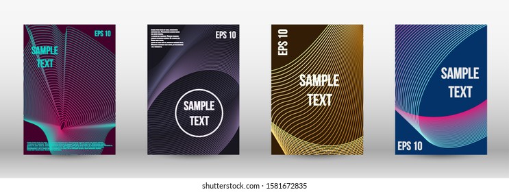 Modern design template. A set of trendy covers.  Geometric template with lines for booklet cover. Trendy geometric patterns. EPS10 Vector Design.