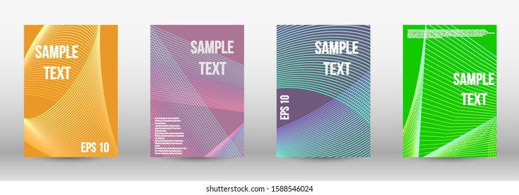 Modern design template. A set of trendy covers.  Geometric template with lines for booklet cover. Trendy geometric patterns. EPS10 Vector Design.