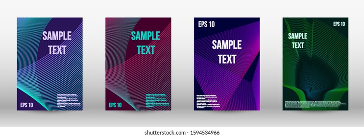 Modern design template. A set of trendy covers.  Geometric template with lines for booklet cover. Trendy geometric patterns. EPS10 Vector Design.