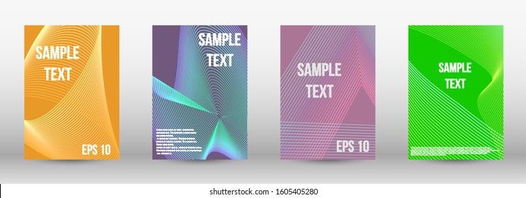 Modern design template. A set of trendy covers.  Geometric template with lines for booklet cover. Trendy geometric patterns. EPS10 Vector Design.