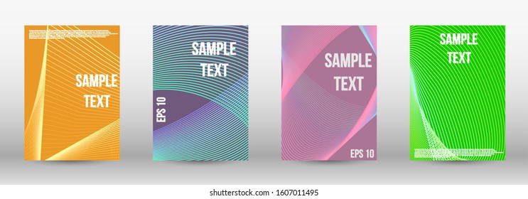 Modern design template. A set of trendy covers.  Wave lines.Striped background.  Trendy geometric patterns. EPS10 Vector Design.