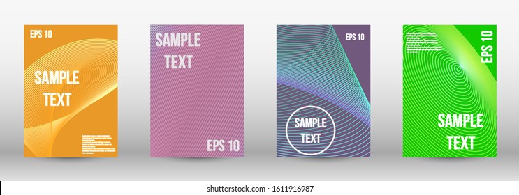 Modern design template. A set of trendy covers.  Geometric template with lines for booklet cover. Trendy geometric patterns. EPS10 Vector Design.