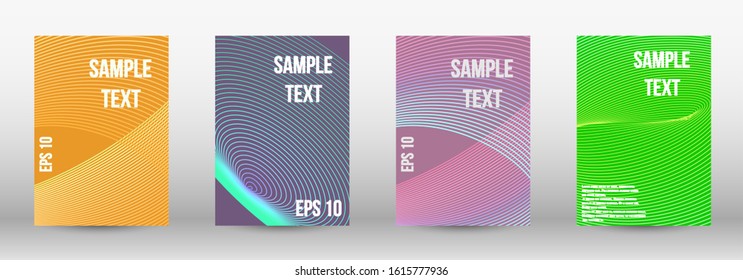 Modern design template. A set of trendy covers.  Wave lines.Striped background.  Trendy geometric patterns. EPS10 Vector Design.