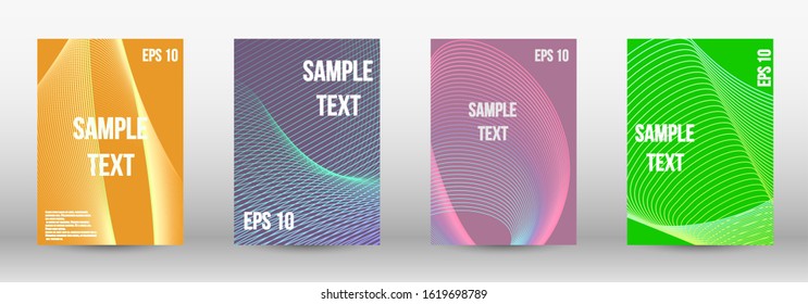 Modern design template. A set of trendy covers.  Geometric template with lines for booklet cover. Trendy geometric patterns. EPS10 Vector Design.