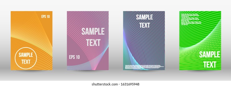 Modern design template. A set of trendy covers.  Wave lines.Striped background.  Trendy geometric patterns. EPS10 Vector Design.