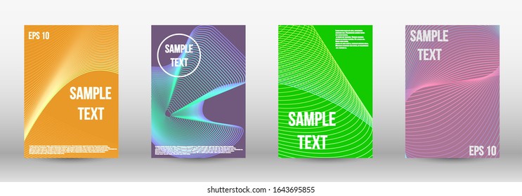 Modern design template. A set of trendy covers.  Geometric template with lines for booklet cover. Trendy geometric patterns. EPS10 Vector Design.