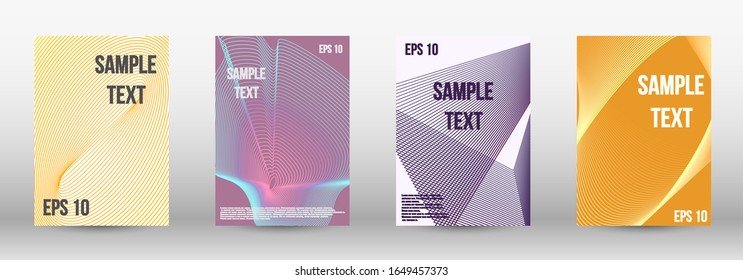 Modern design template. A set of trendy covers.  Geometric template with lines for booklet cover. Trendy geometric patterns. EPS10 Vector Design.