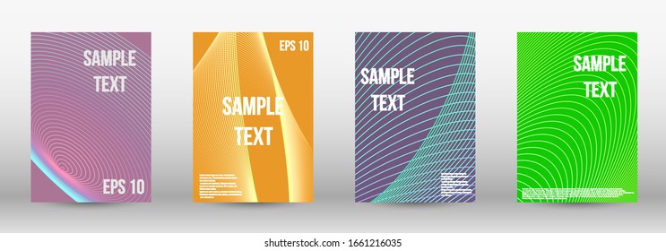 Modern design template. A set of trendy covers.  Wave lines.Striped background.  Trendy geometric patterns. EPS10 Vector Design.