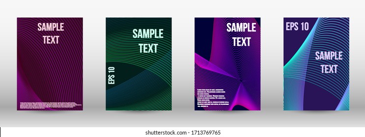 Modern design template. A set of trendy covers.  Wave lines.Striped background.  Trendy geometric patterns. EPS10 Vector Design.